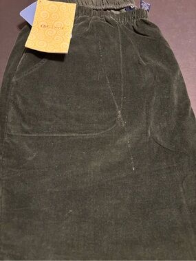 Denim & Co. Grosgrain Women’s 2X Tall Green Corduroy Pull-On Pants NWT QVC